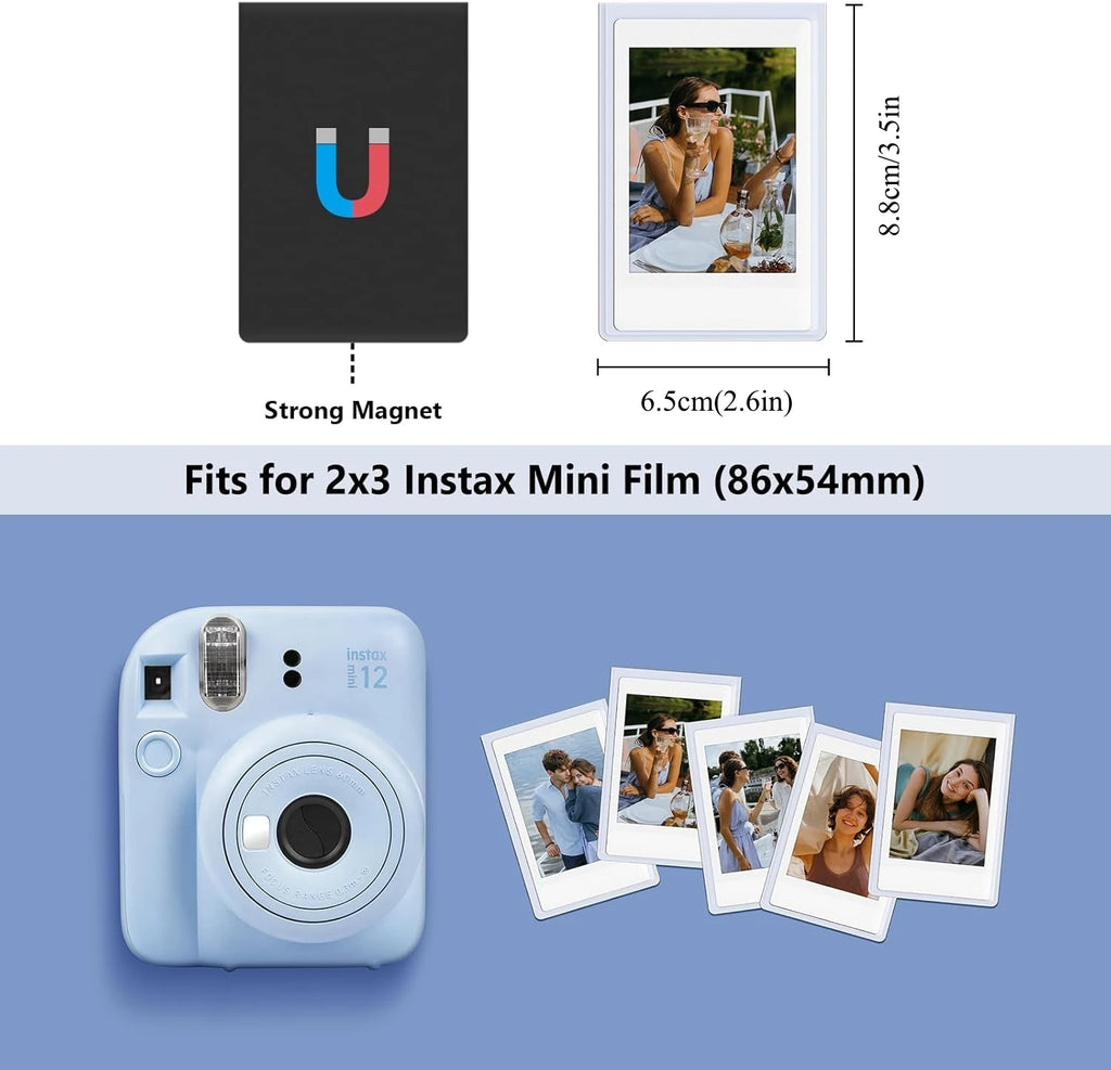 5/10/20pcs Magnetic Photo Frames for Fujifilm Instax Mini Film Papers Double Sided Fridge Picture Frame Magnets Artwork Frames