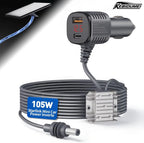 For Starlink Mini 3in1 12V-24V Car Charger Car Cigarette Lighter Adapter Voltage Converter DC Power Cable for RVS Campers Boats