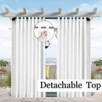 1PC Sun-Blocking & Waterproof Curtain - Easy-Hang Tab Top for PatioPergola & Gazebo Decor