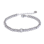 Yhpup Stainless Steel Bead Chain Bangle Bracelet Cubic Zirconia Jewelry Trendy Golden Metal Waterproof Bracelet браслеты женские