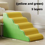 3/4/5 Step Dog Cat Ramp Ladder Pet Stair Memory Foam Sponge Dogs Sofa Removable Washable Training Pet Ramp Stairs Pet Supplies