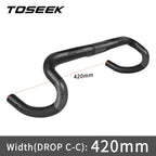TOSEEK Full Carbon Fiber Handlebar 380/400/420/440mm Bent Bar Black Matte Finish Road Bike Carbon Handlebar Bicycle Parts