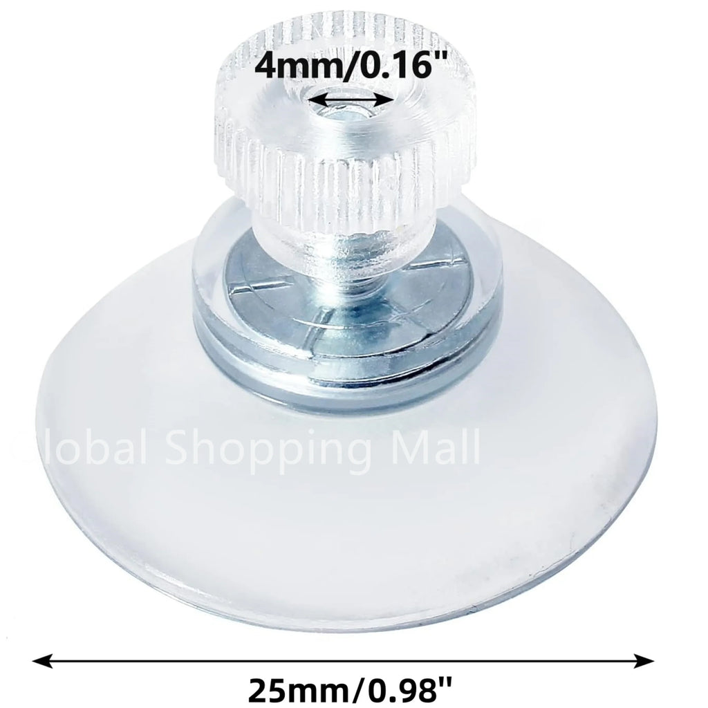 Clear PVC Suction Cups with Screw and Nut, 25/32/41/53mm, 20/50/100pcs