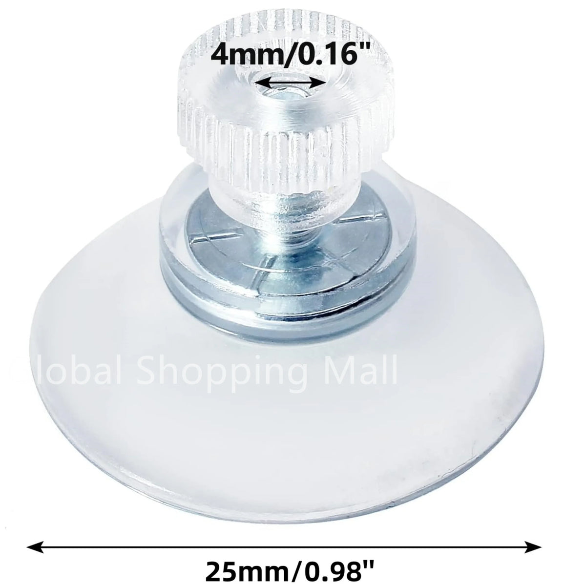Clear PVC Suction Cups with Screw and Nut, 25/32/41/53mm, 20/50/100pcs