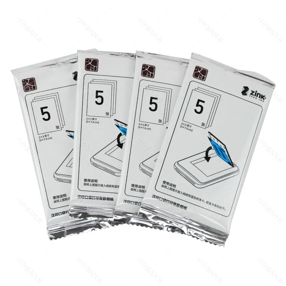 Color Photo Paper 2x3 Inch Sticky-Backed Zink Photo Paper For HPRT MT53 Pocket Photo Printer