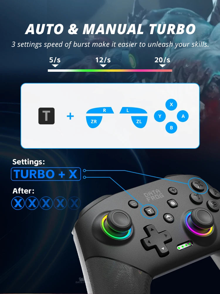 Data Frog Wireless Game Controllers 2pcs for Nintendo Switch/Switch Lite/OLED & PC
