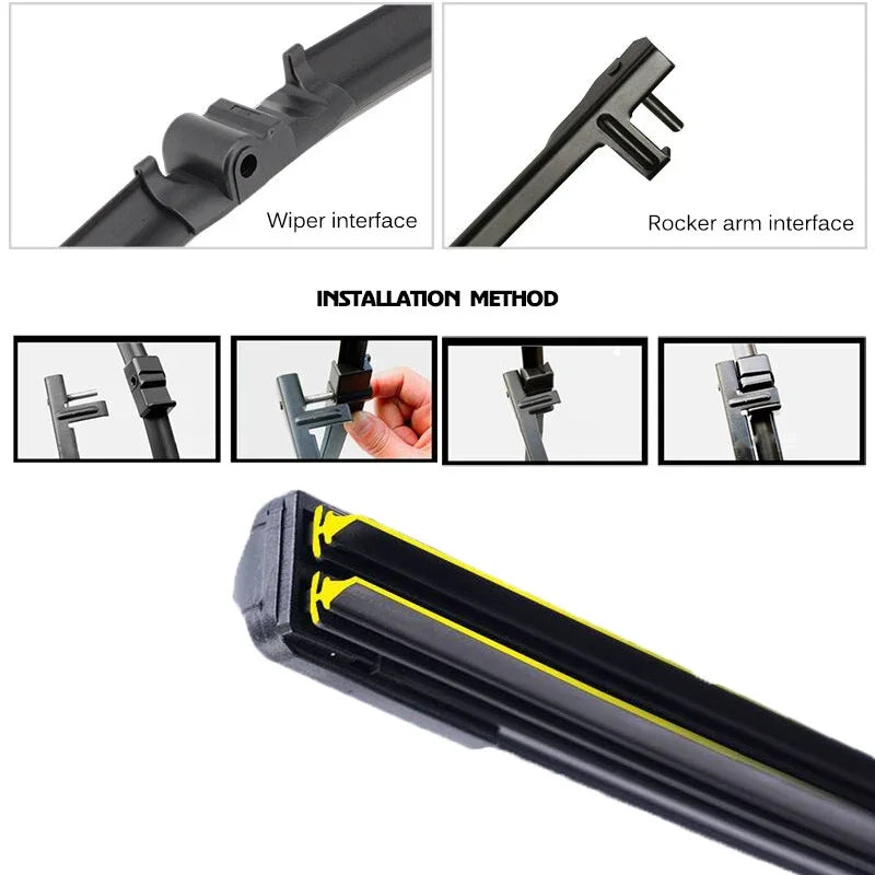 Car Windshield Wiper blades Universal Soft Double layer Rubber Frameless Bracketless car wipers 14" 16" 19" 20" 21" 22" 24"26"