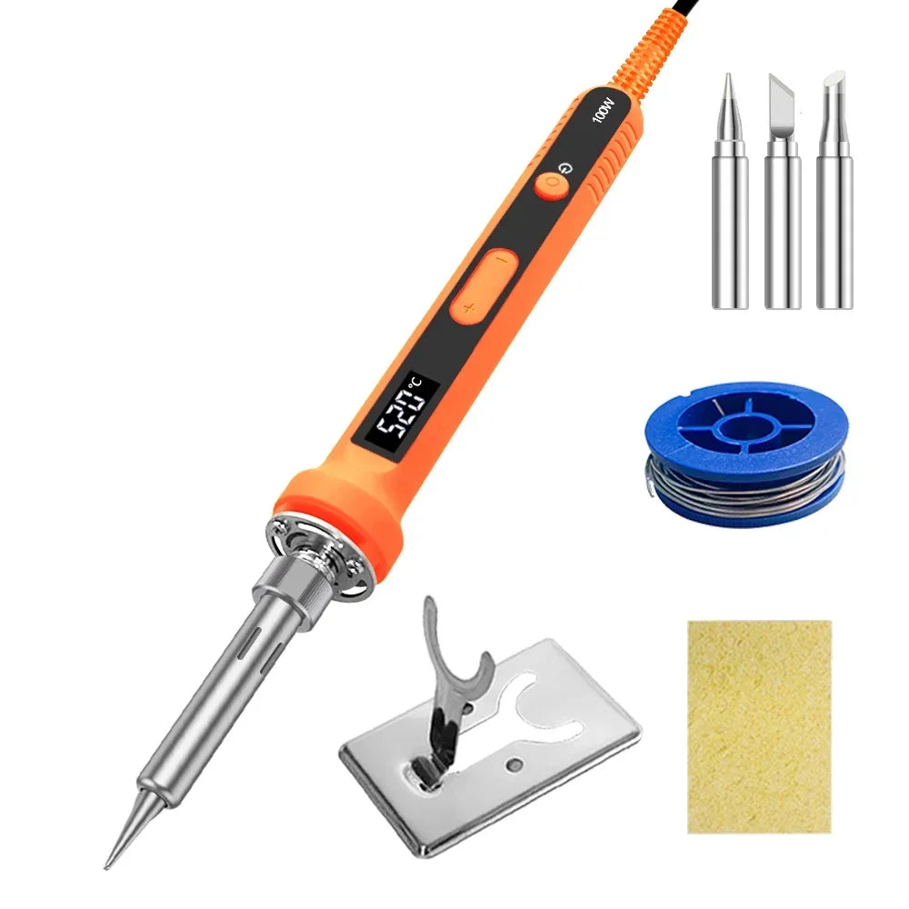 100W/120W LCD Digital Soldering Iron Set Kit  Welding Repair Tool  Calibration Temperature Adjustable 180-520-600C