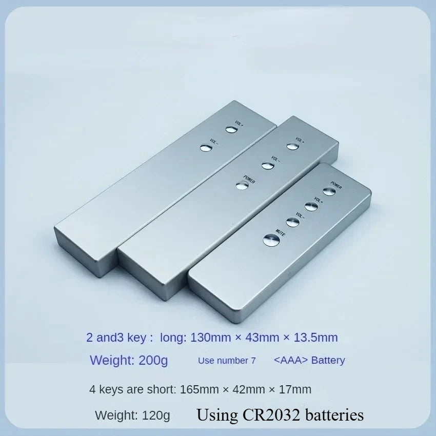 Infrared learning remote control for amplifier, aluminum alloy, 2-4 key styles