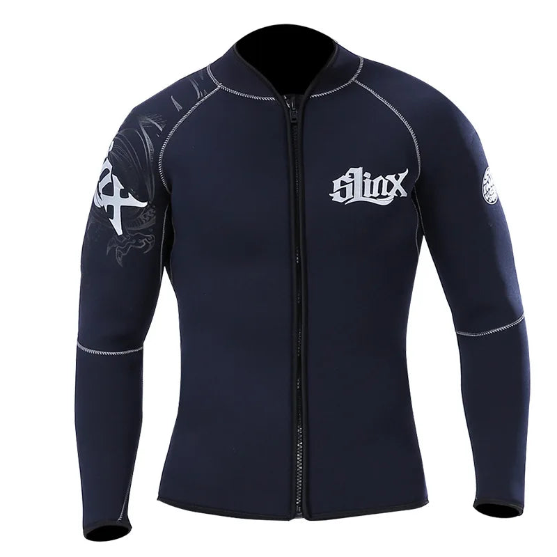 5mm Long Sleeve Split Wetsuit Jacket Top Unisex Diving Surfing, Sizes S-3XL