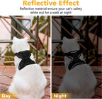 Easy Control Escape Proof Cat Harness and Leash - Soft Adjustable Vest Harnesses for Walking Cats MXQQY01