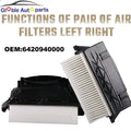 Pair of Right Left Seat Air Filter Fits Mercedes-Benz C class S-Class W221 W222 300/350 CDI OM 6420941204 6420940000 6420942304