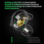 KZ ZSX Pro 5BA 1DD Hybrid Drive 10mm Dynamic Drive Unit Earphones HIFI Music Earbuds Sport Game Sport Headsets 2PIN Cable