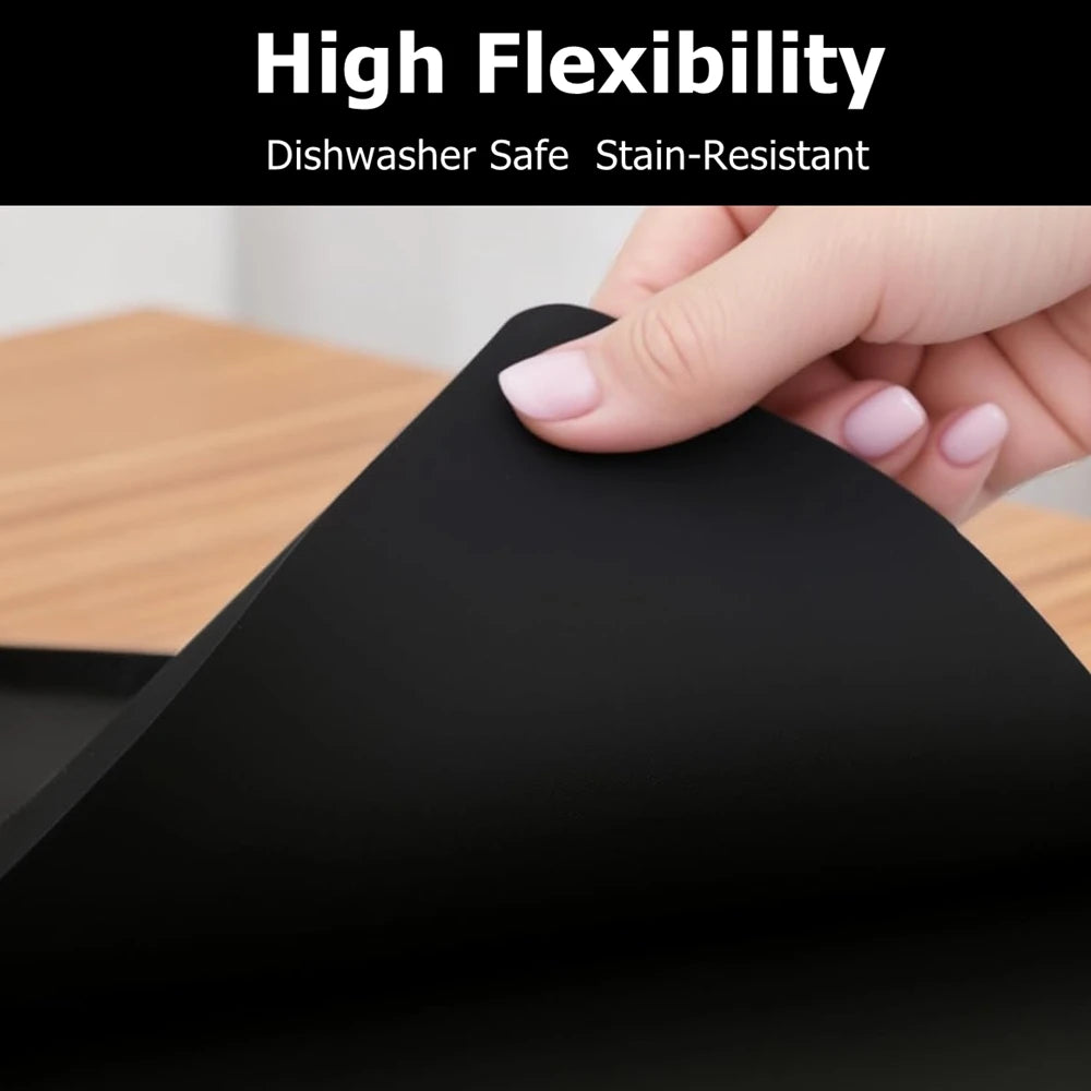 Silicone Coffee Maker Mat 3 in 1 for Most Home Espresso Machines Large Anti-Slip Silicone Mat Tray Bar Mat Black Grey Pad