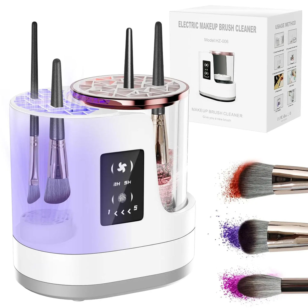 3 IN 1 Electric Makeup Brush Cleaner Automatic Makeup Brush Cleaner with Makeup Brush Dryerfor All Size Beauty Makeup Brush Set