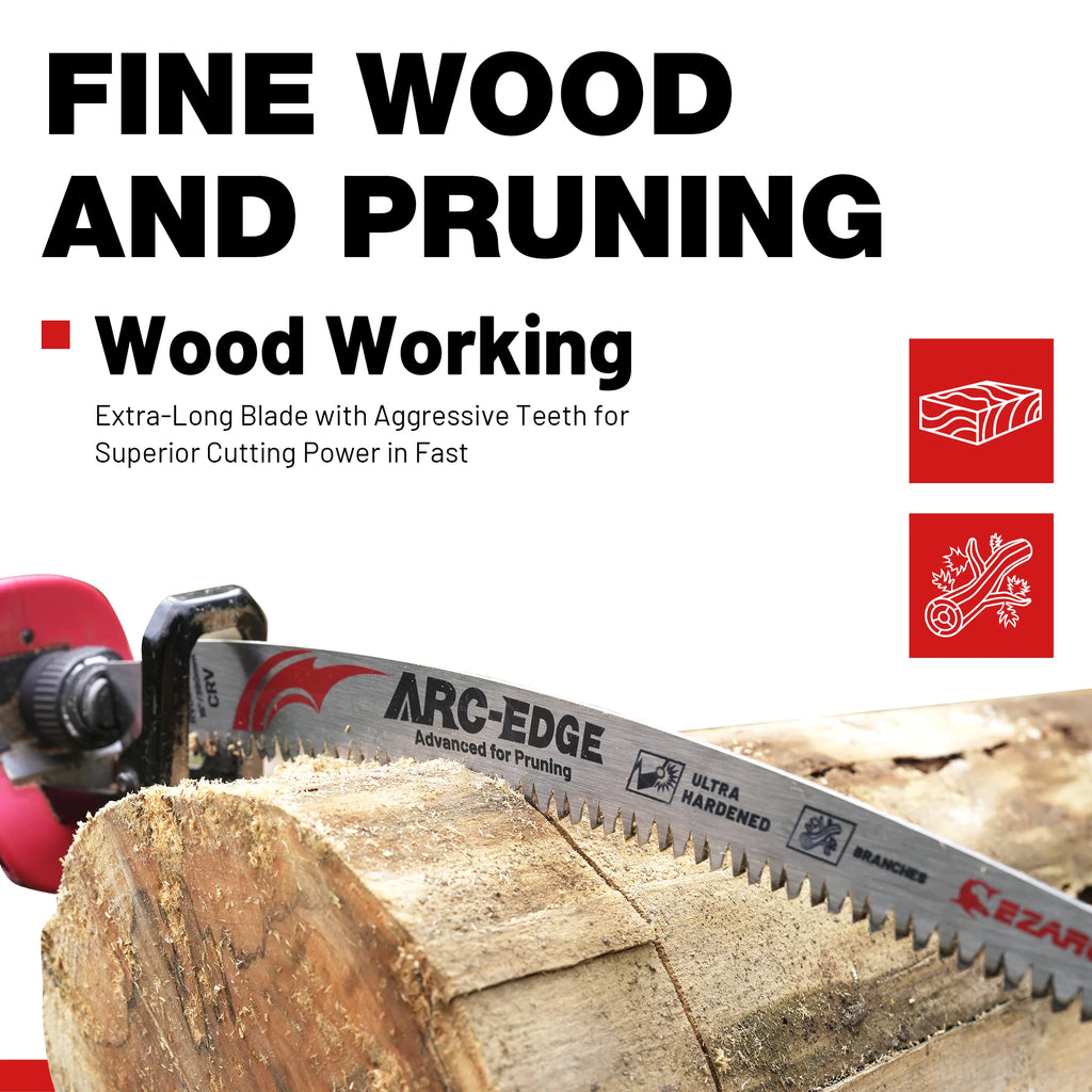 EZARC 12 Inch Wood Pruning Reciprocating Saw Blades, 300mm Japanese Teeth Saw Blades 6TPI Arc Edge for Tree Trimming