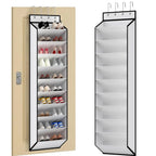Over the Door Shoe Organizer Hanging Rack, 20 Pocket, Black/Grey/White, 1pc or 2pc
