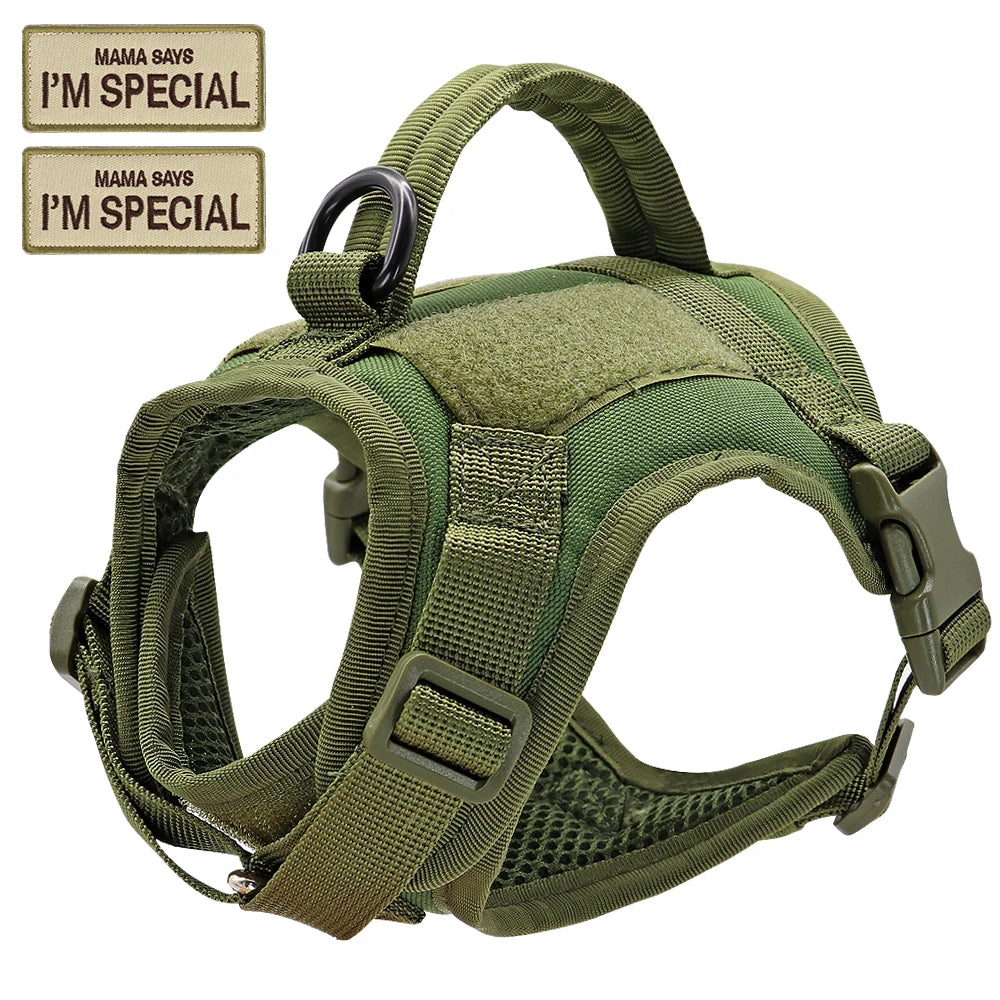 Nylon Cat Harness Vest with Handle, Tactical Style, Free Size, Black/Green/Khaki/Rose
