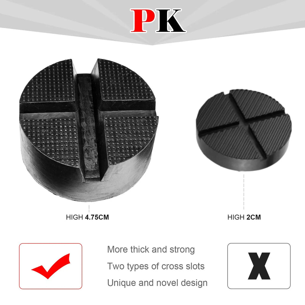 Universal Car Rubber Cross Slotted Jack Pad Adapter Guard Floor Disk Frame Rail Protector For Pinch Weld Side Chassis Trolley