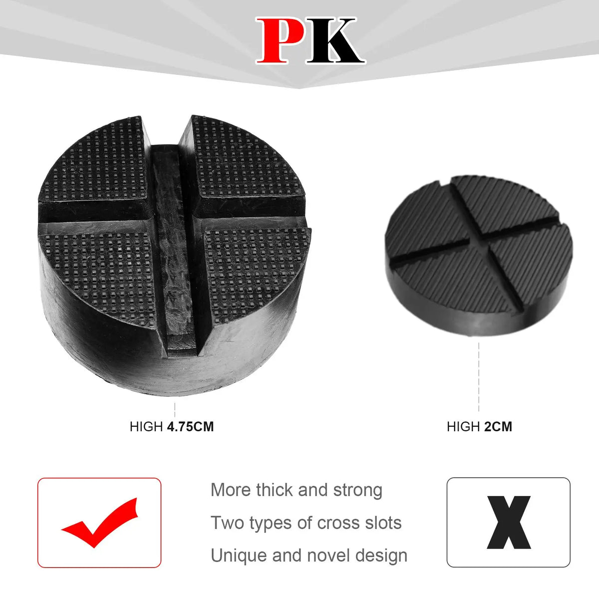 Universal Car Rubber Cross Slotted Jack Pad Adapter Guard Floor Disk Frame Rail Protector For Pinch Weld Side Chassis Trolley