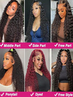 40 46 Inch 13x4 13x6 Full Frontal HD Transparent Lace Long Deep Wave Brazilian Remy Human Hair Pre plucked Wigs 200 Density