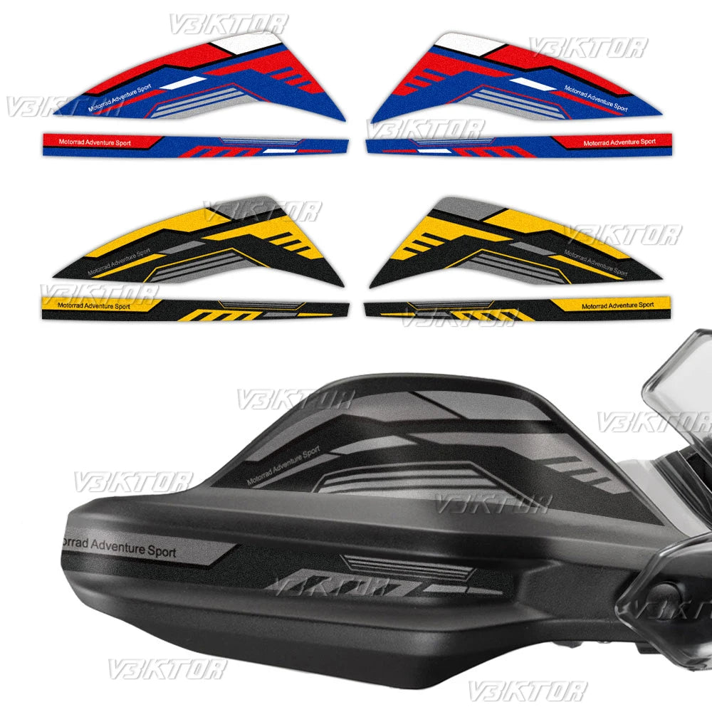 For R1200GS R1250GS ADV Rallye HP4 Trophy Triple Black Motorcycle Handguard Shield Sticker Motorrad Hand Guard Decals