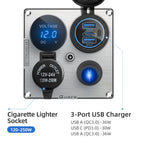 12v Usb Dual Car Cigarette Lighter Socket Charger Mobile Phone Power Waterproof Usb Port Adapter 5v Sockets Voltmeter Digital