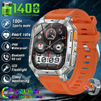 Rugged Military 1400mAh Battery Smart Watch Fitness Tracking IP68 Waterproof Tactical Sports Flashlight 2026 New Men Smartwatch