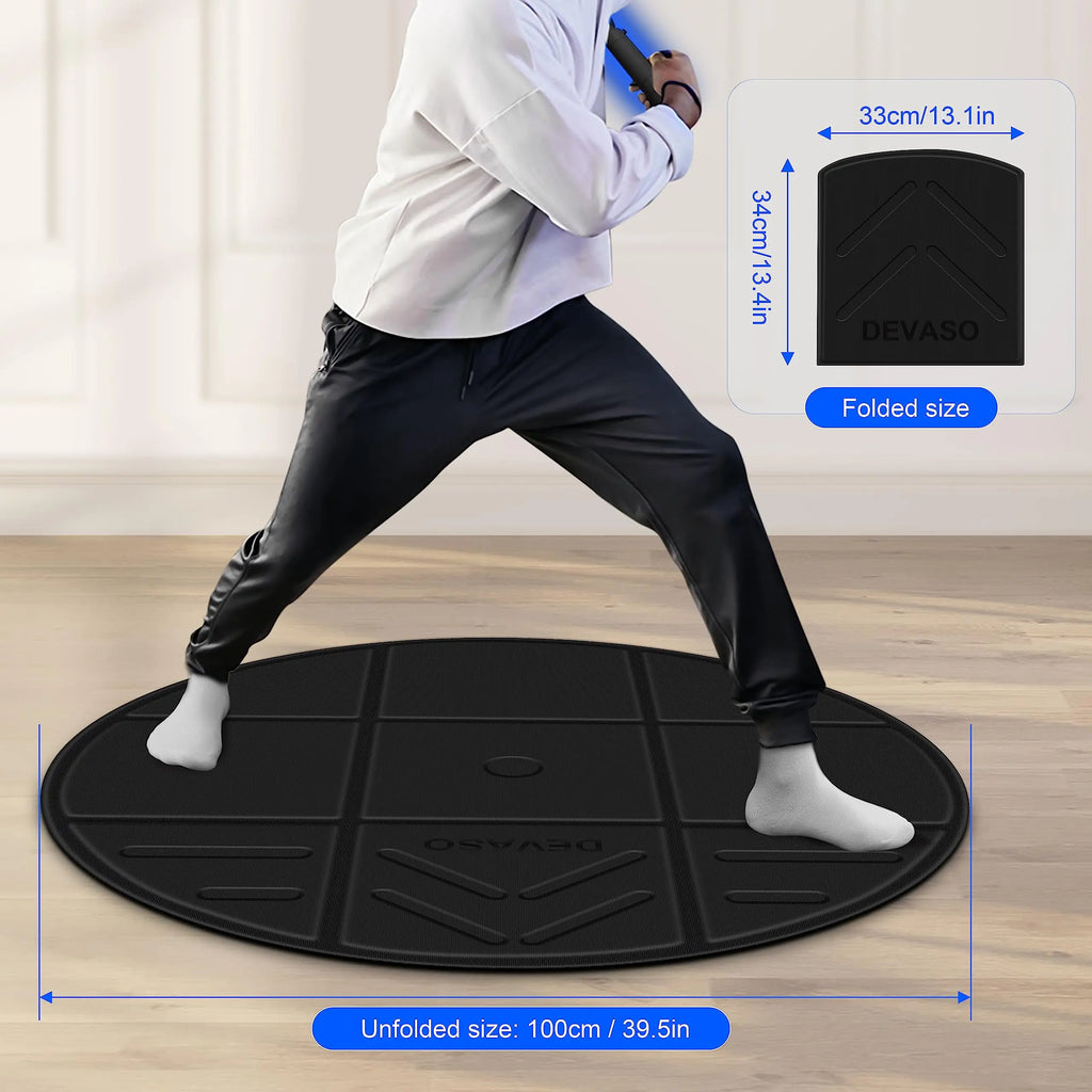 Foldable VR Mat for Meta Quest 3S/Quest 3, Round Anti Fatigue Large Mat, Anti-slip and Comfortable Floor Mat Game Accessories
