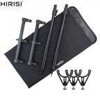 Hirisi Aluminium Carp Fishing Rod Pod Set with Bag 2pcs Bank Sticks and 2pcs Buzz Bars for 3 Rods