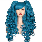 HAIRJOY Women Synthetic Hair  Long Curly Cosplay Wig  Halloween Wigs for Party  with 2 Ponytails