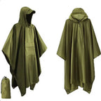3-in-1 Waterproof Outdoor Rain Poncho Cover, Lightweight Hiking Travel Raincoat - Multiple Colors