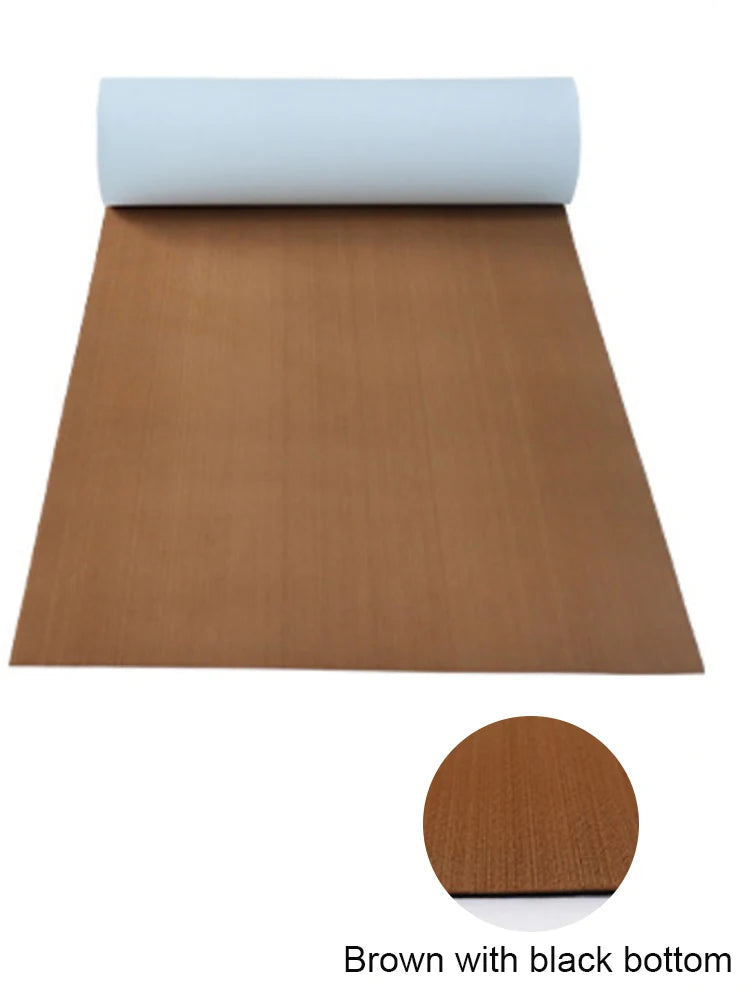 2400x450x6mm EVA Foam Faux Teak Boat Decking Mat Black Deck Sheet Yacht Flooring Anti Skid Self Adhesive Vehicle Pad CNC DIY