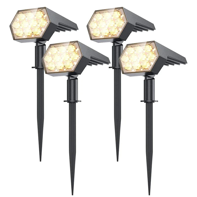 Solar Lights Outdoor  92 LED Solar Spot Lights Outdoor IP67 Waterproof Solar Garden Lights 2 In 1 for Yard Garden Porch