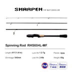 PURELURE SHARPEN Travel Soft Lure Long Spinning and Casting XF/MF Action Rods FUJI Components Bass Pike Rod Fishing Rod Reel