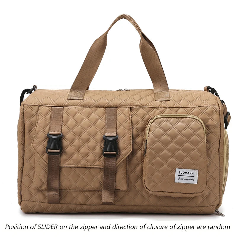 Durable Nylon Travel Duffle Bag, Portable Sports Gym Bag for Overnight Trips Shoulder Duffel Training Bag, Spacious Argyle