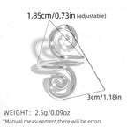 Vintage Metal Irregular Smooth Spiral Ring Set Women's 18k Gold Plated for Everyday Wear, Vacation Travel