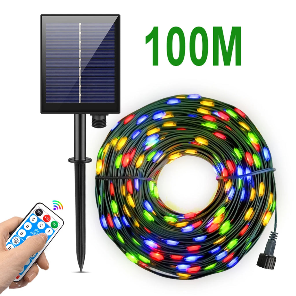 Green Environmentally Materials Outdoor LED Solar Lawn Lamp 10/20/50/100m Fairy Garden Lights For Squares Parks Christmas Decor