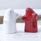 Ceramic Ghost Funny Mini Pepper Salt Pot Seasoning Pot Creative Hug Little Couple Home Artcraft Bottle Jar Wedding Gift Ornament