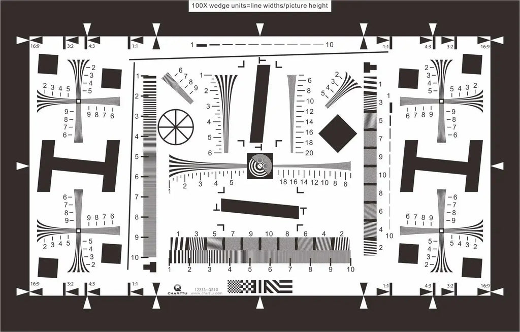 ISO12233 Resolution Test Chart Reflective Camera Webcam 2000 LW/PH 0.25mm, 711x400mm