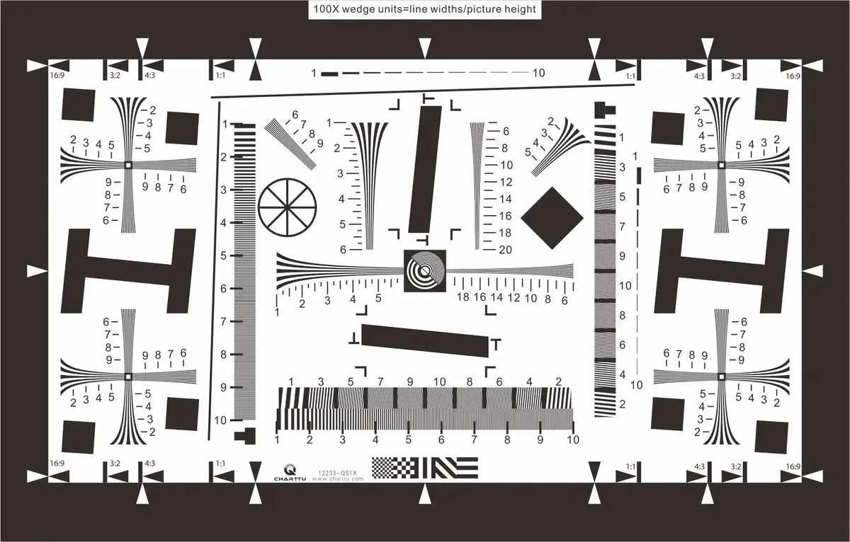 ISO12233 Resolution Test Chart Reflective Camera Webcam 2000 LW/PH 0.25mm, 711x400mm