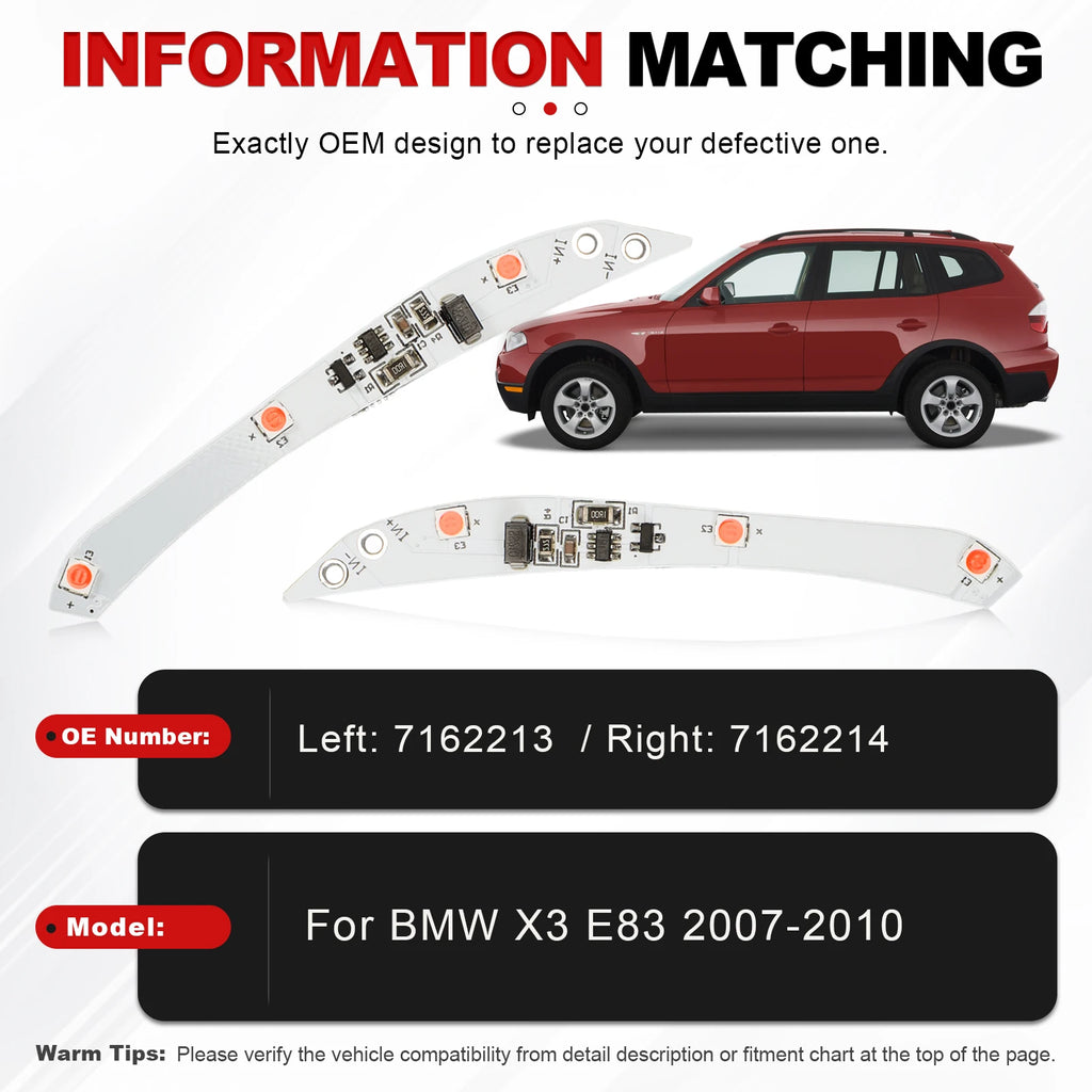 1 Pair Tail Light Repair Chip Boards Left&RightInner Outer Rear Lamp Chips Bulb For BMW X3 E83 LCI 2007-2010 7162213 7162214