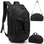 3-in-1 Tactical Gym Backpack with Shoe Compartment Convertible Duffel Sling Bag for Men Women Weekender Overnight Travel Bag