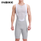 INBIKE Men's Cycling Bib Shorts High-Waisted Breathable with Pockets Black/Off-White/Olive