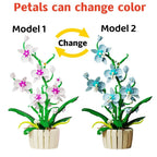 1192pcs Orchid Building Blocks Bouquet Flower Rose Plant Pink Blue Bricks Kid Model Assembled Toys Romantic Valentine's Day Gift
