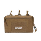 Tactical MOLLE Triple Open-Top Magazine Pouch with Accessory Bag, Black/Grey/Multicam