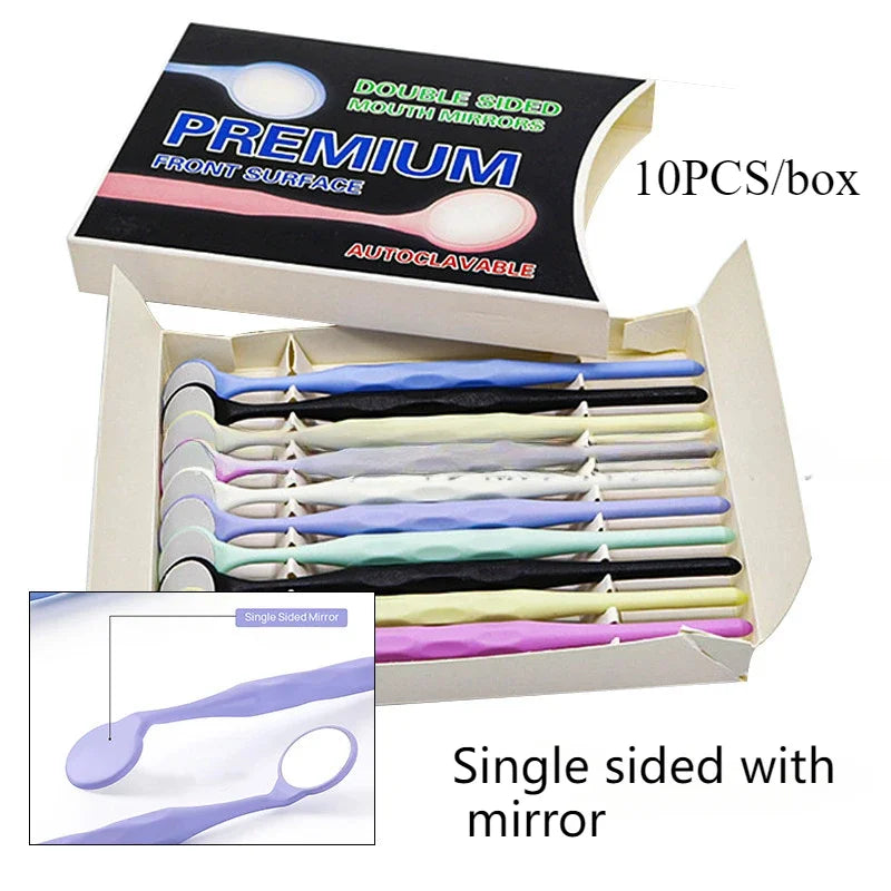 Best 10pcs/Box Lab Mouth Mirror Autoclavable Premium Front Surface Exam Reflector Double Sided Oral Mirrors Teeth Whitening Tool