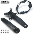 Bicycle crankset square taper single chainring 30T-42T black 152/165/170mm