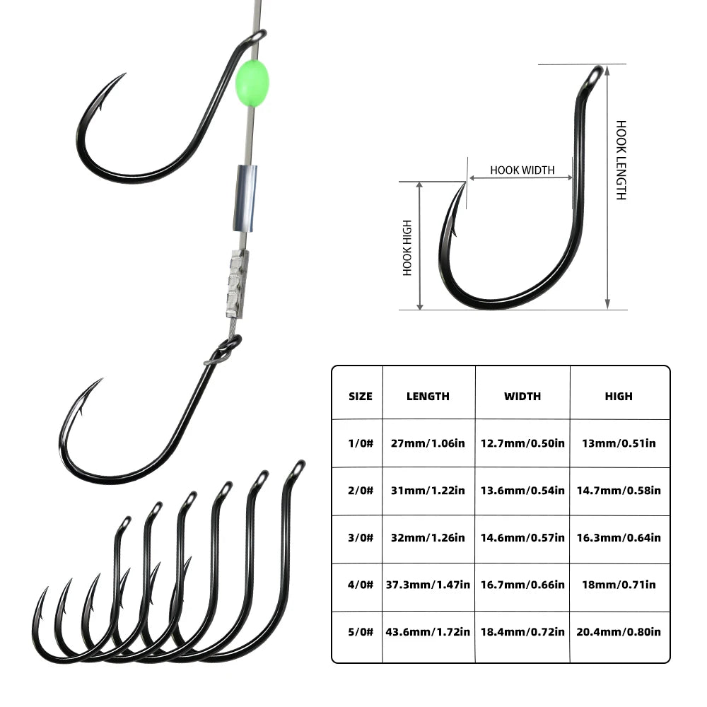 ZYZHE 1pc Fishing Stinger Rigs with 49 Strands Steel Wire Double Hooks For Freshwater Saltwater Fishing Live Bait Rigs