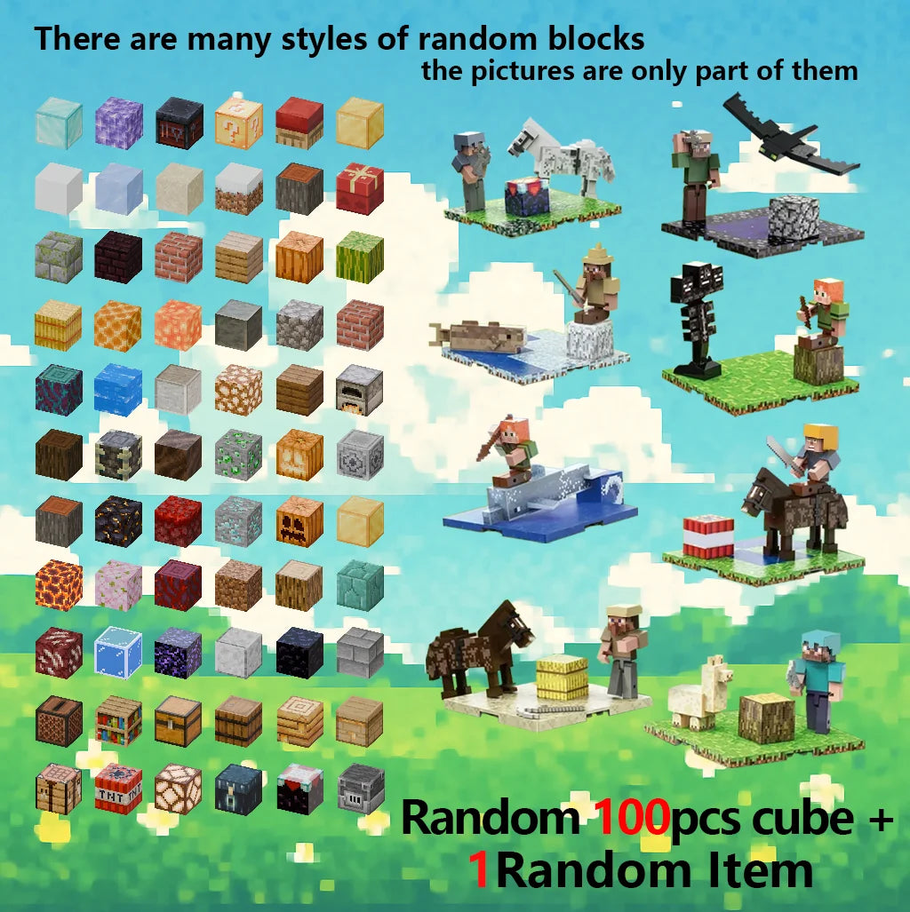 Magnetic Building Blocks Toy Storage Box Set Can hold Figures Magnet Cube Pixel style Model Baseplate Toys Children Best Gift